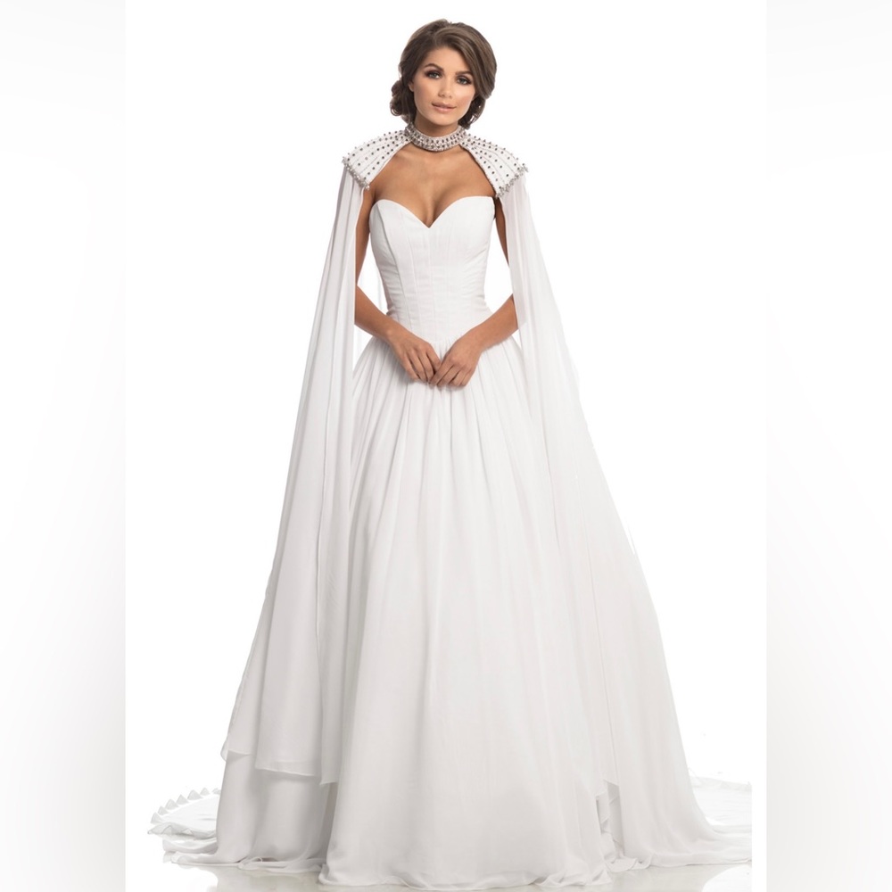 Johnathan Kayne Pageant/Prom Dress w/ beaded cape- worn 1x- Size 4- 🤩